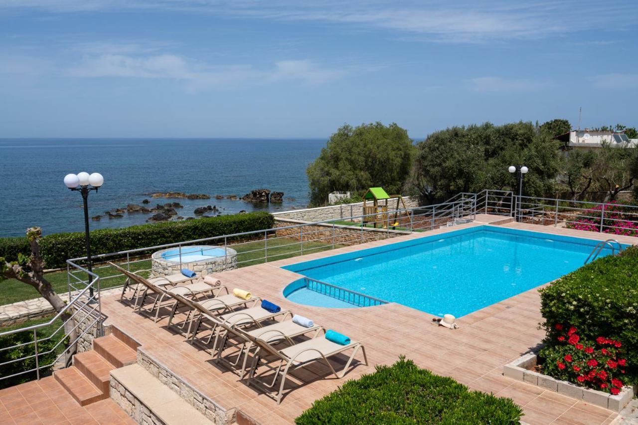 Beachfront Family Villa Katerina With Private Pool, Playground, Bbq & Amazing Sea Views! Petres  Dış mekan fotoğraf